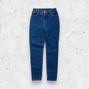Vtg 90s Bongo Blue Jeans, High Rise Mom, Tapered, Heavyweight 9 26 A6 80s